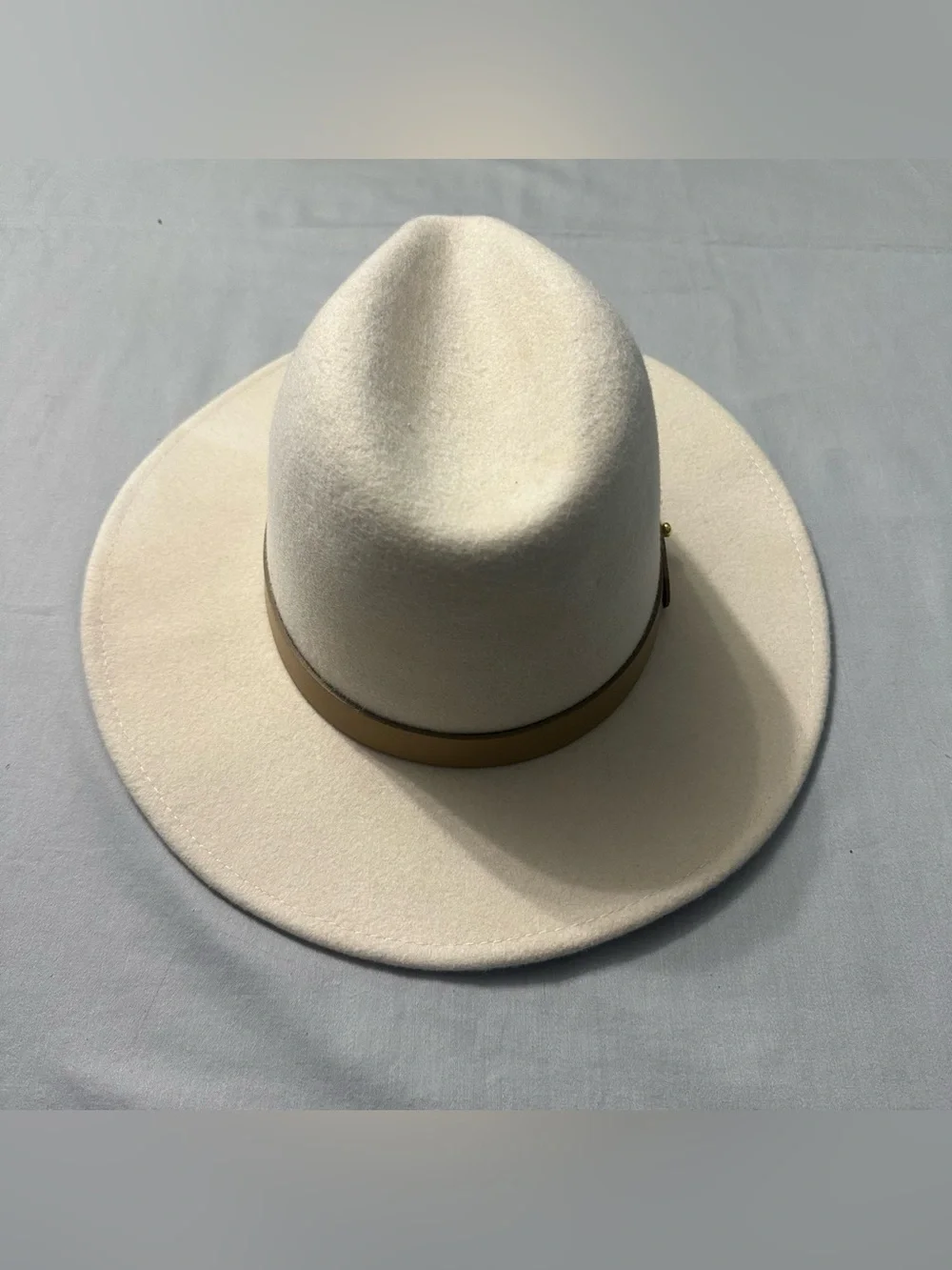 Lack of Color Ivory Wool Rancher Hat Sz M 57cm Cream Teardrop Crown Flat Brim